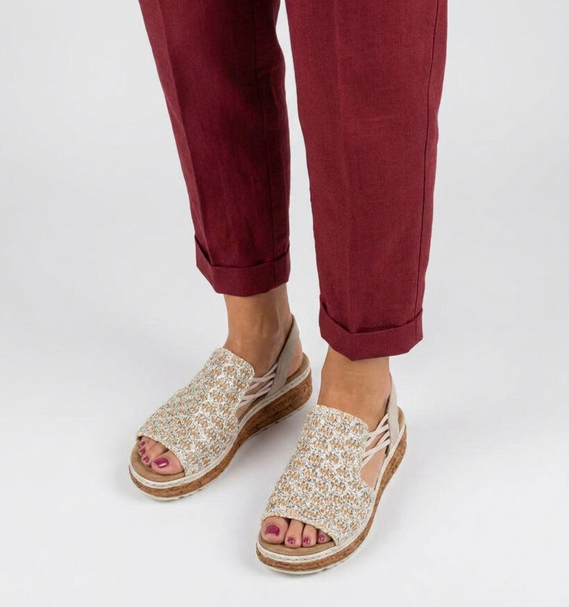 Rieker Gouden Sandalen met Sleehak voor dames (370449)