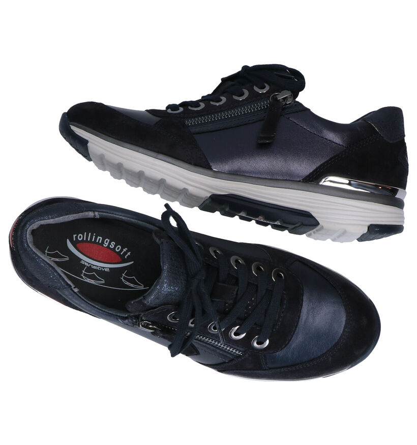 Gabor Rollingsoft Blauwe Veterschoenen in leer (282430)