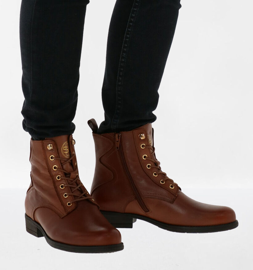 River Woods Eloise Cognac Veterbottines in leer (281968)