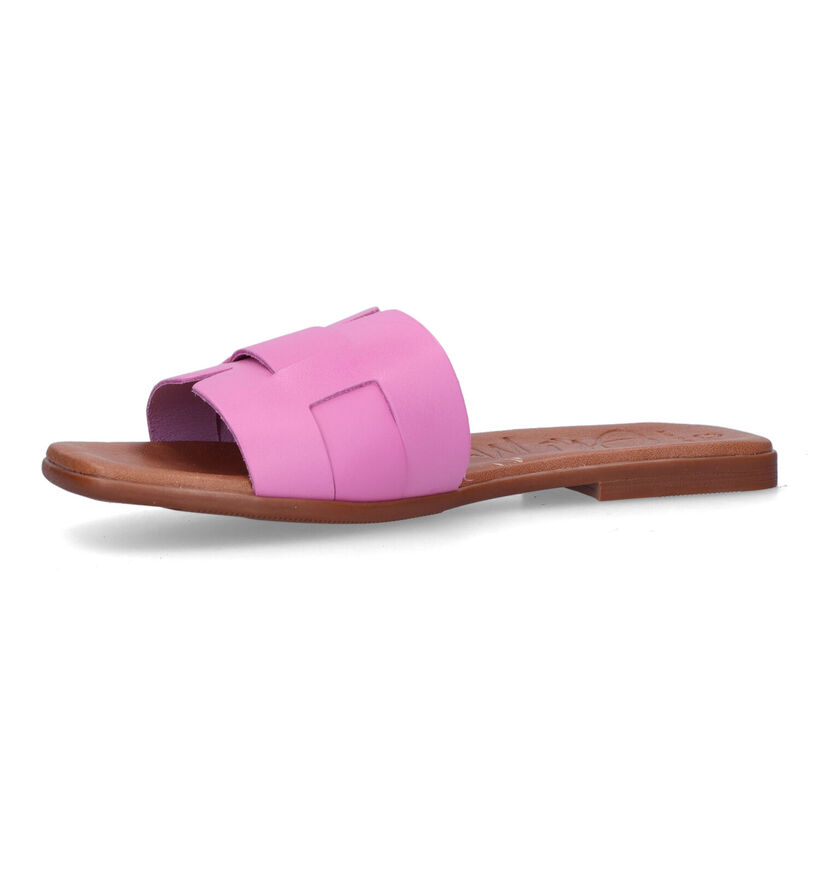 Oh My Sandals Nu-pieds plates en Rose fuchsia pour femmes (321773)