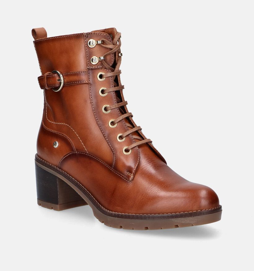 Pikolinos Llanes Bottines avec lacets en Cognac pour femmes (346184)