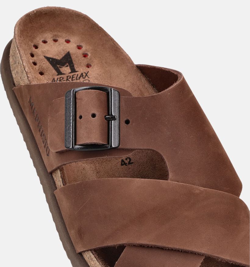 Mephisto Nordine Scratch Donkerbruine Slippers voor heren (370215)