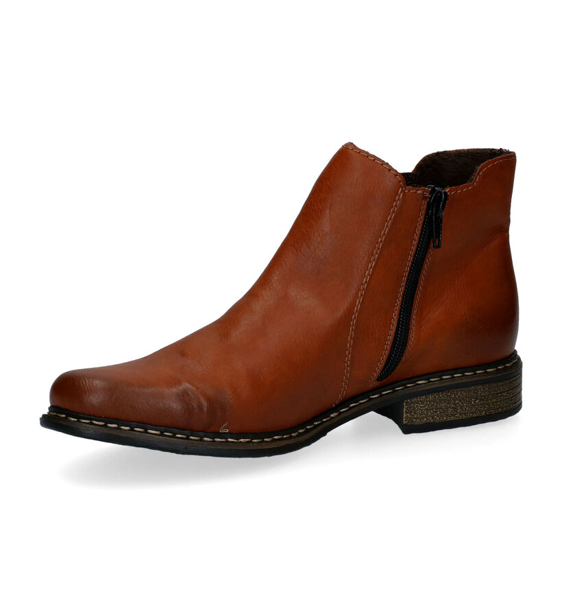 Rieker Bottines plates en Cognac en simili cuir (299386)