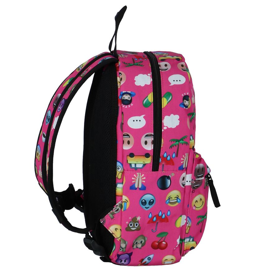 Fuchsia Roze Kinderrugzak Miss Lulu Emoji Backpack in stof (236144)