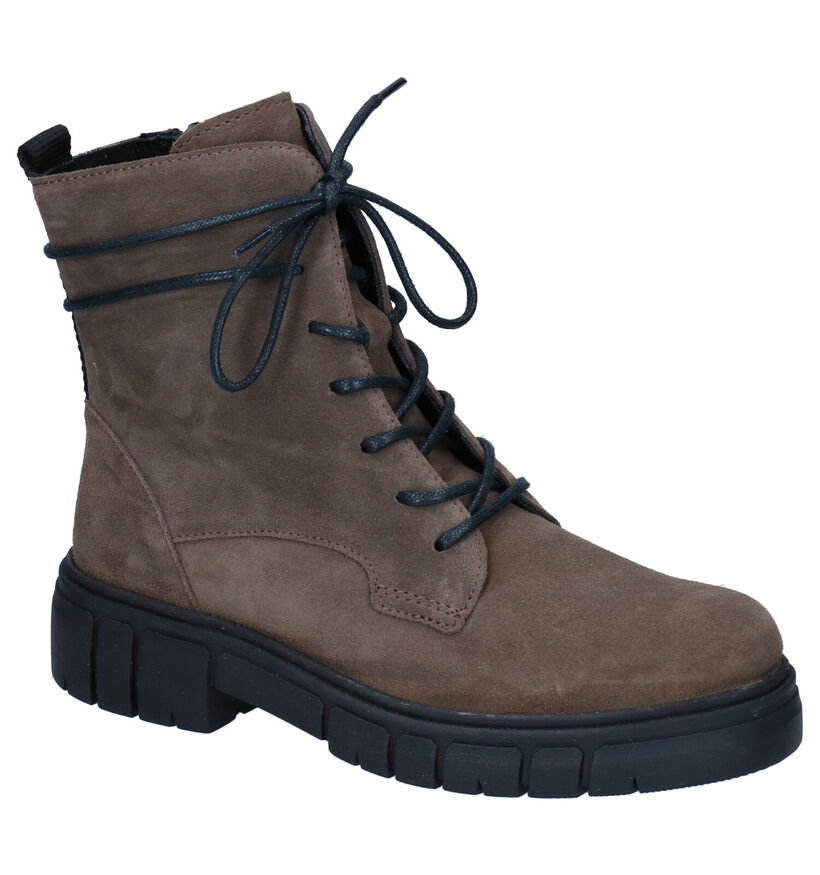 Solemade Taupe Bottines voor dames (296999) - geschikt voor steunzolen