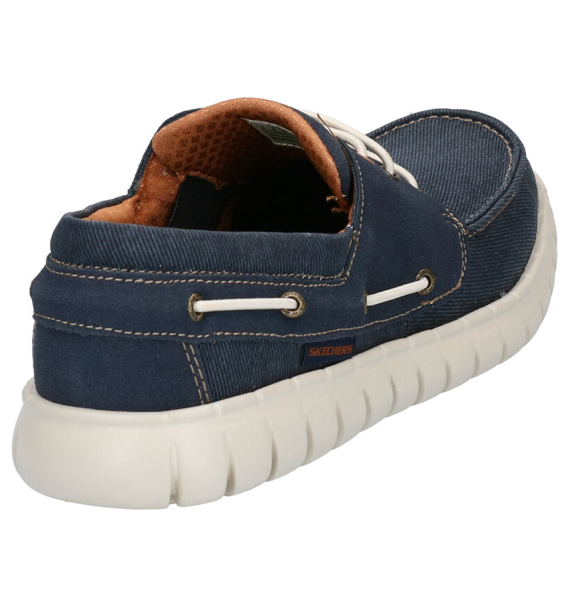 Skechers Blauwe Bootschoenen in stof (272811)