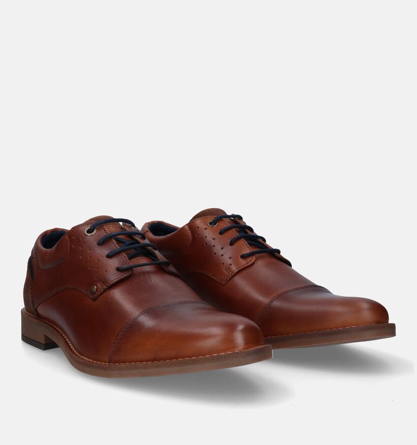 Bullboxer Cognac Geklede Veterschoenen voor heren (332306) - geschikt voor steunzolen