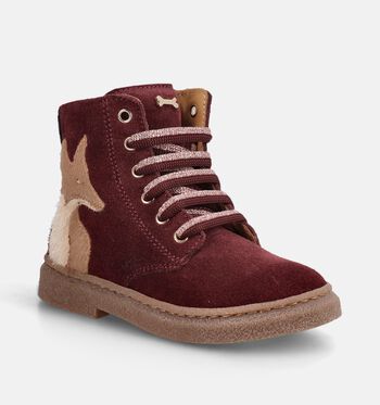 STONES and BONES High Boots Bordeaux/Grijs