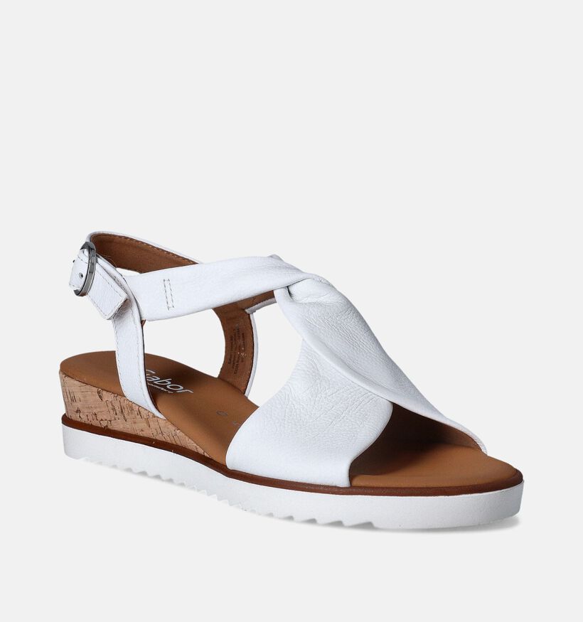 Gabor Witte Sandalen met sleehak voor dames (352039)