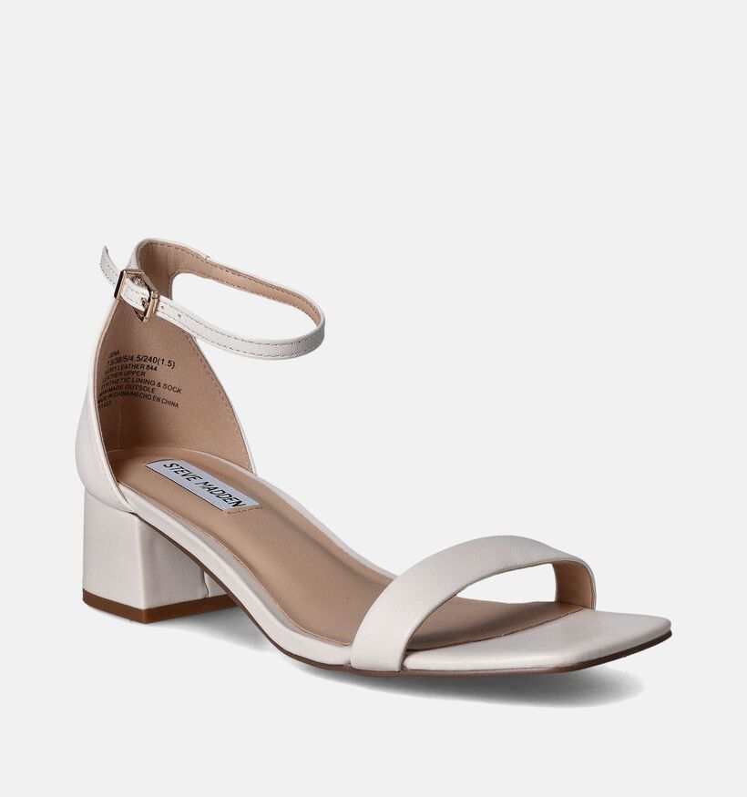 Steve Madden Gena Ecru Sandalen met blokhak voor dames (353588)