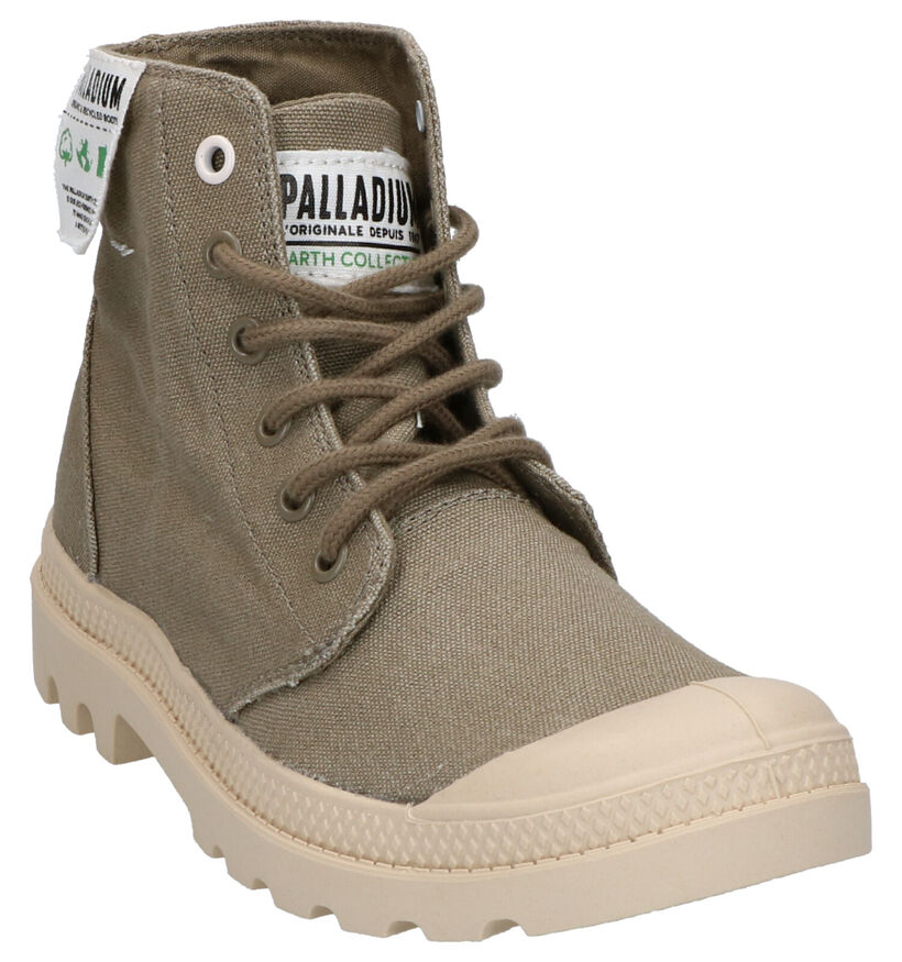 Palladium Hi Organic Bottines en Kaki en textile (267405)