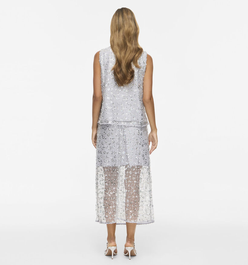 Vila Glita Sequins Zilveren Midi-Rok voor dames (382039)