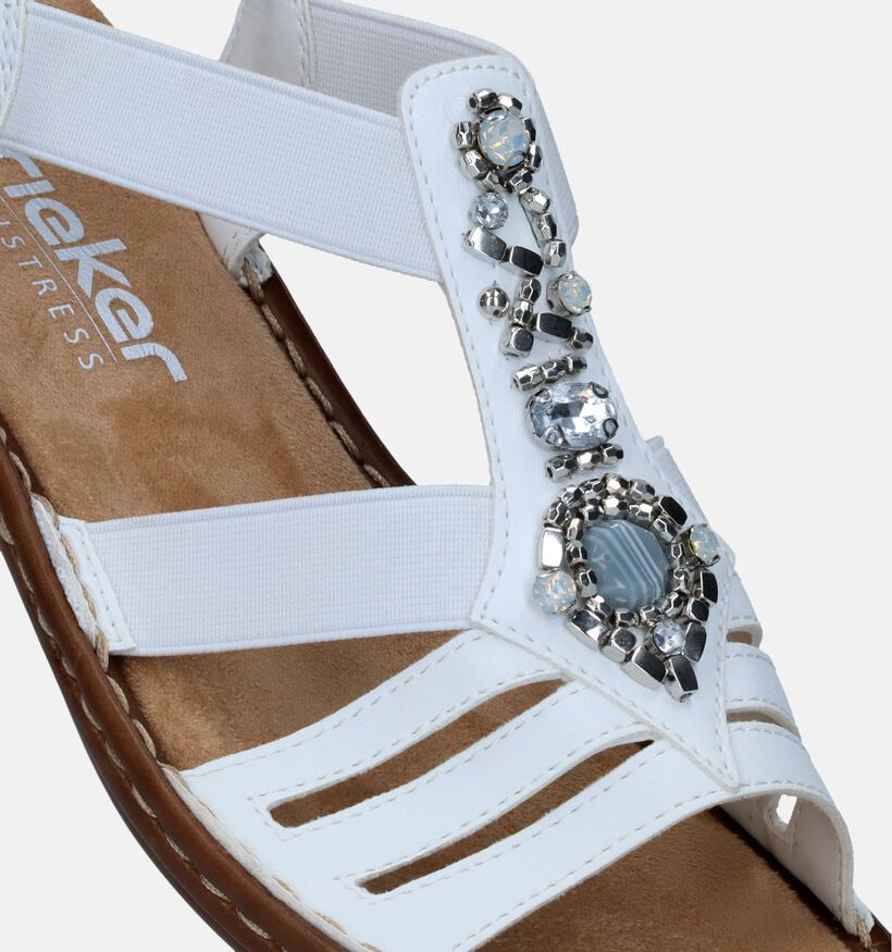 Rieker Witte Platte sandalen voor dames (339113)