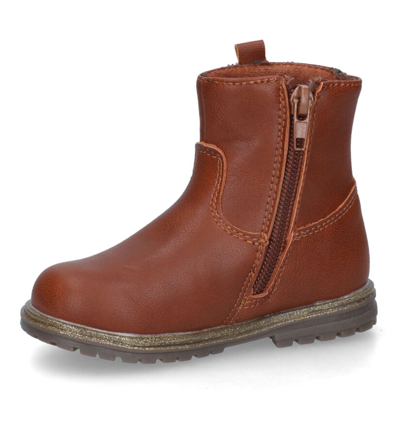 Milo & Mila Bottes courtes en Cognac pour filles (313590)