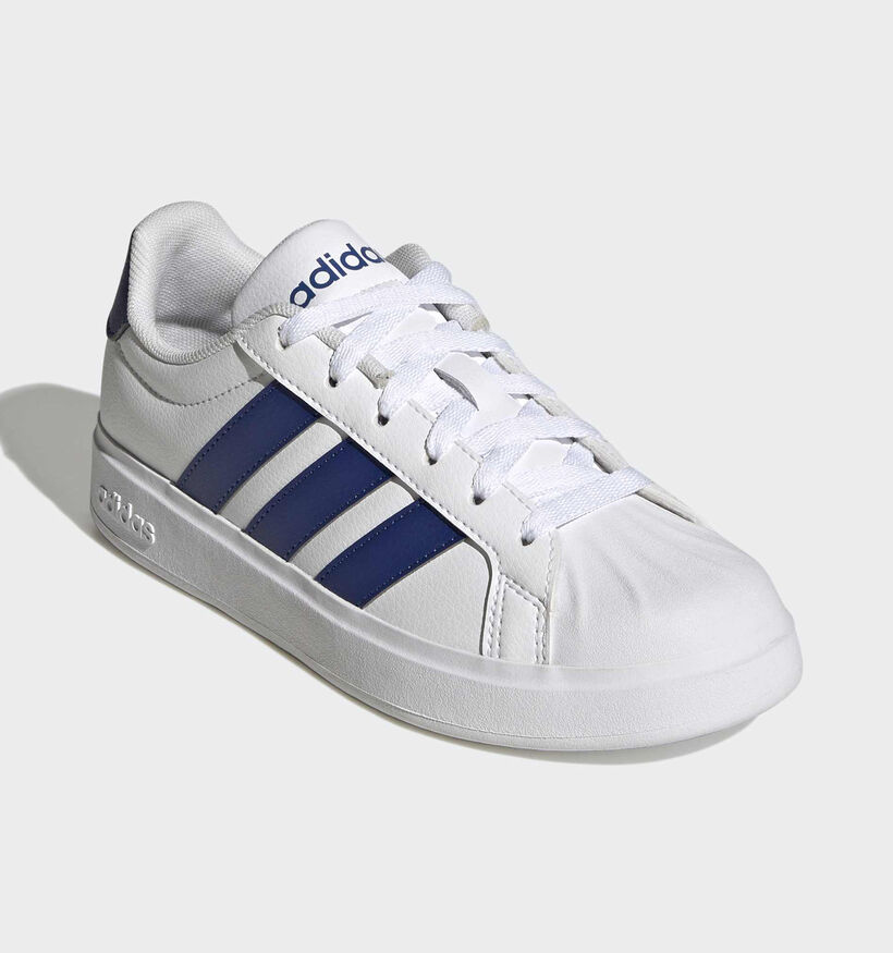 adidas Streettalk Witte/Donkerblauwe Sneakers voor jongens (380612)