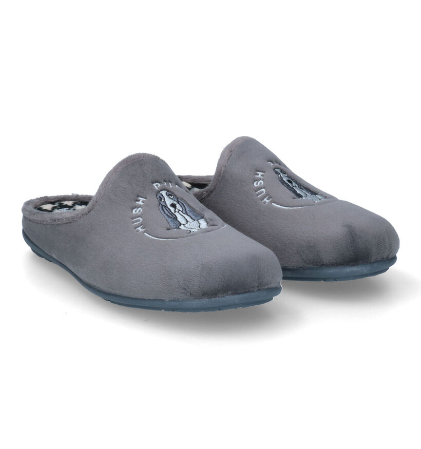 Hush Puppies Calvy Pantoufles en Gris en textile (313726)