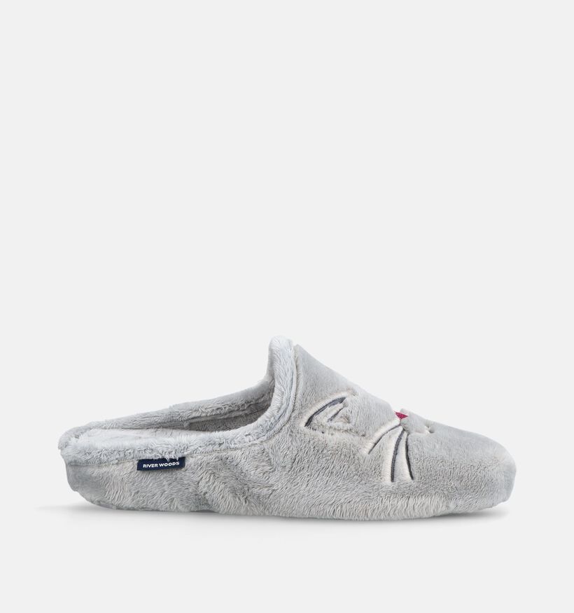 River Woods Pippa Pantoufles en Gris pour femmes (381122) - pour semelles orthop&eacute;diques