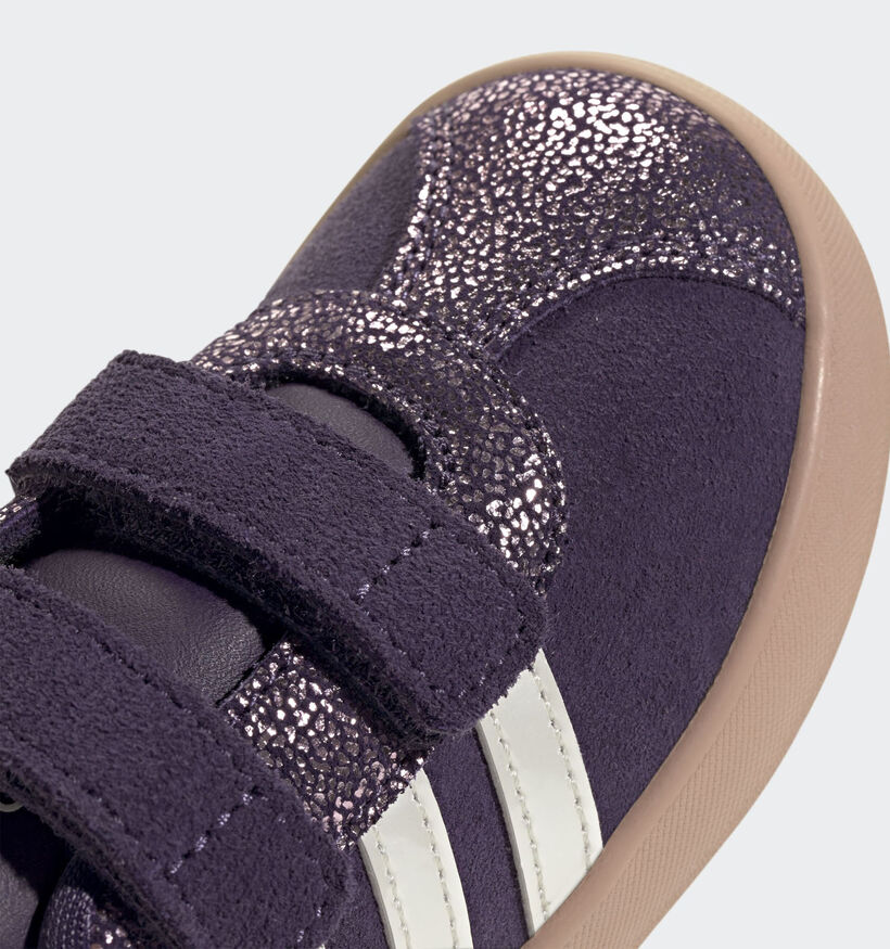 adidas VL Court 3.0 Baskets en Violet fonc&eacute; pour filles (359698) - pour semelles orthop&eacute;diques