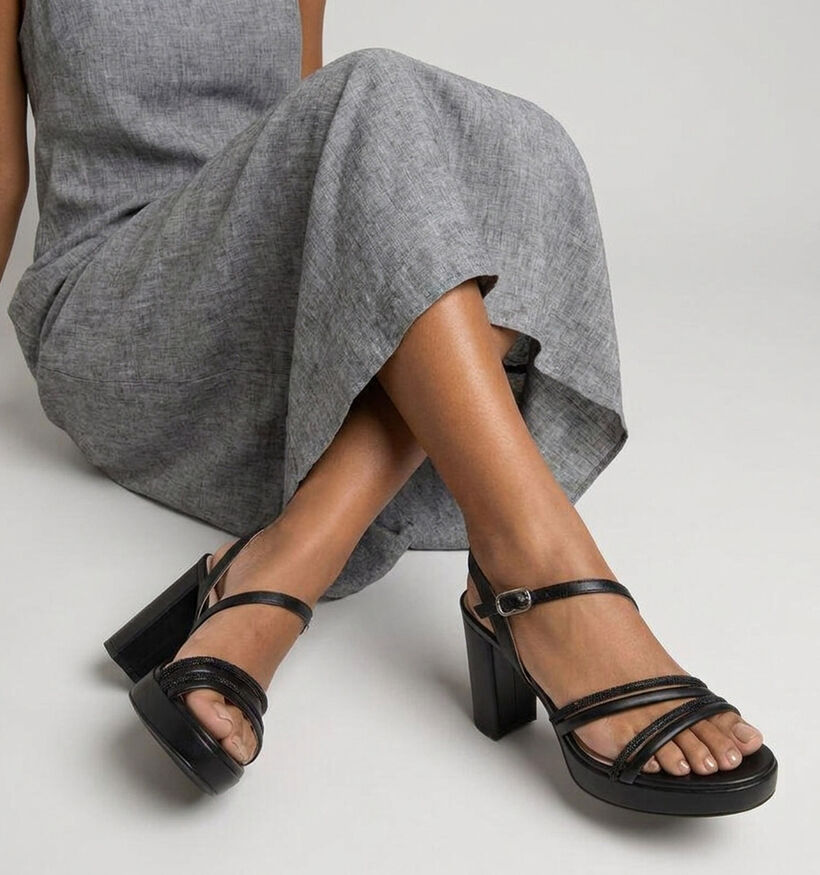 NeroGiardini Sandales &agrave; talons en Noir pour femmes (370754)