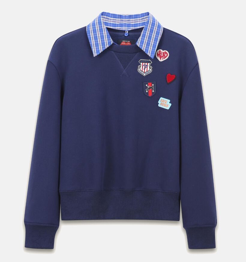 Ador&eacute; Enine Sweatshirt en Bleu fonc&eacute; pour femmes (384066)