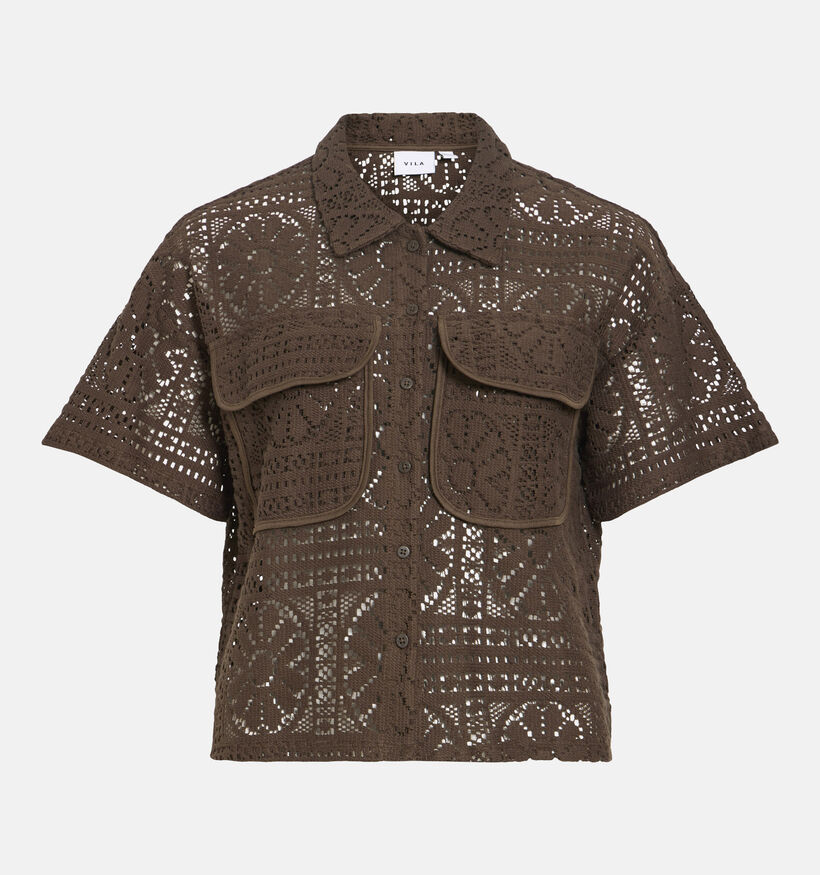 Vila Merina Chemise en Marron fonc&eacute; pour femmes (374288)