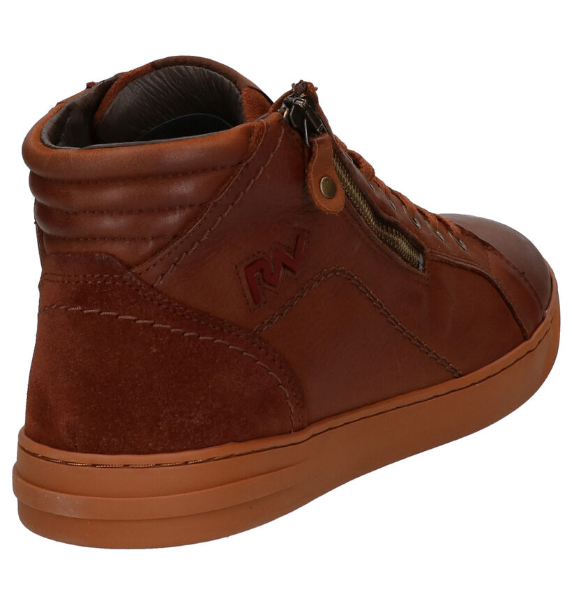 River Woods Faust Chaussures hautes en Cognac en cuir (282046)