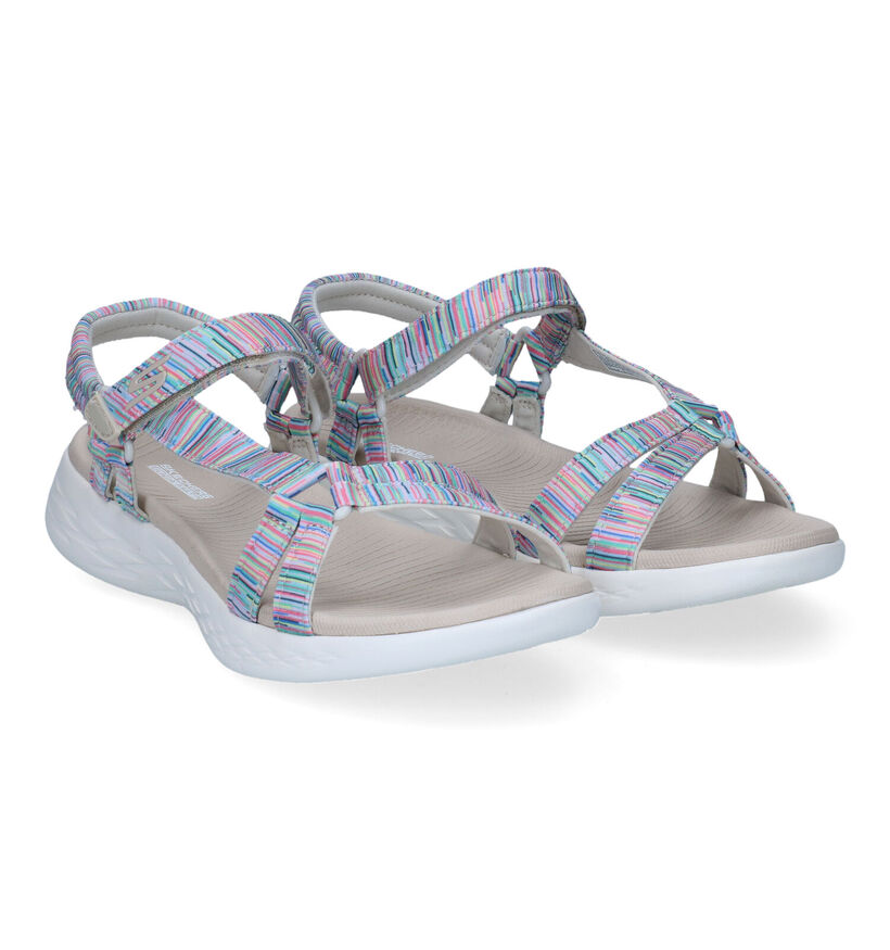 Skechers On The Go 600 Electric Blauwe Sandalen in stof (305709)