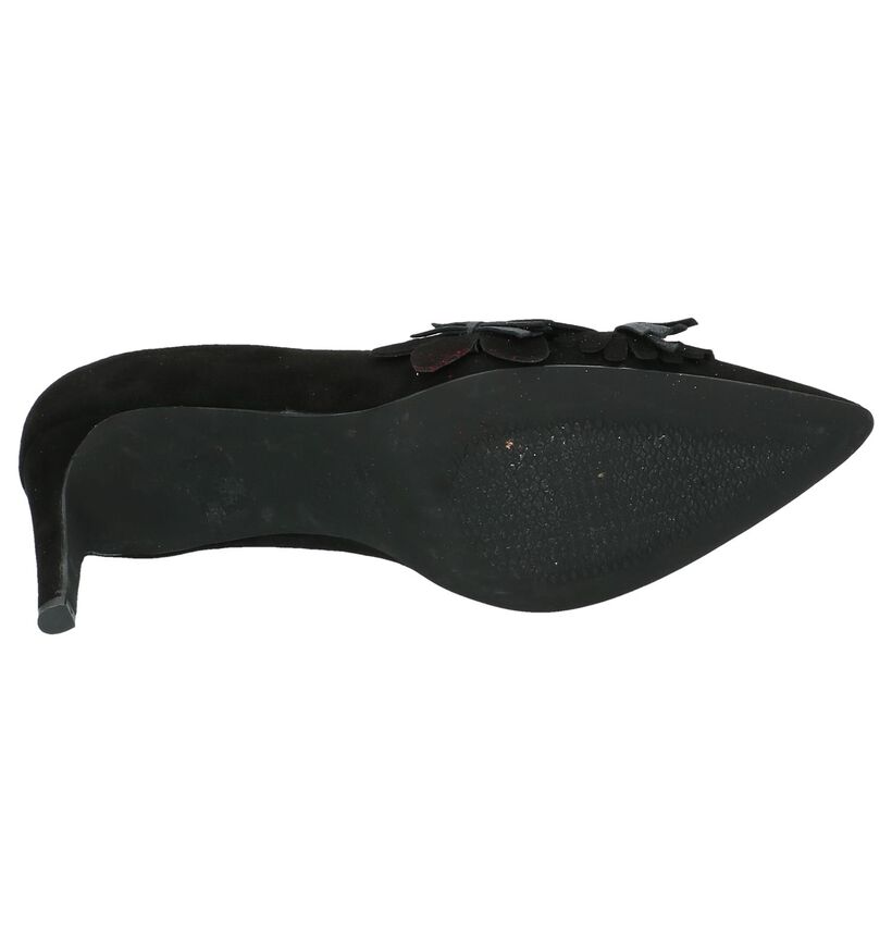 Zwarte Pumps met Bloemen Christian Daniel in daim (210596)