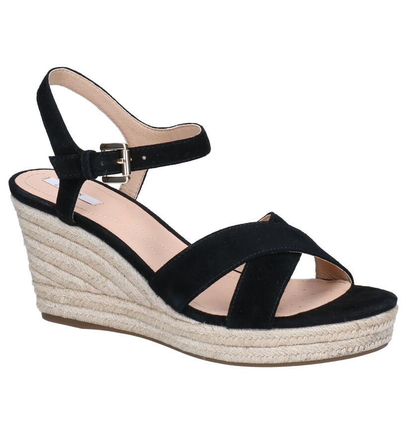 Geox Soleil Sandales en Noir en cuir (285591)