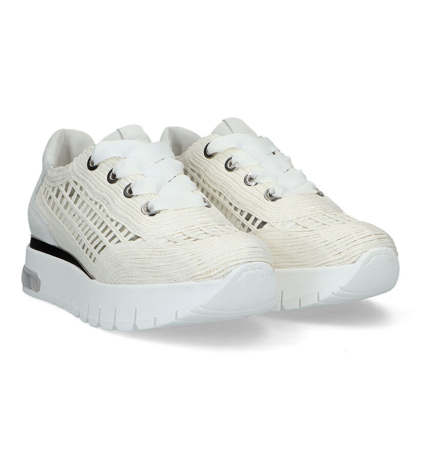 Softwaves Chaussures à lacets en Blanc pour femmes (325074) - pour semelles orthopédiques