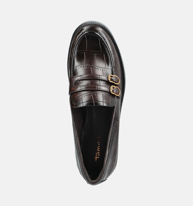 Tamaris Donkerbruine Loafers voor dames (376709)