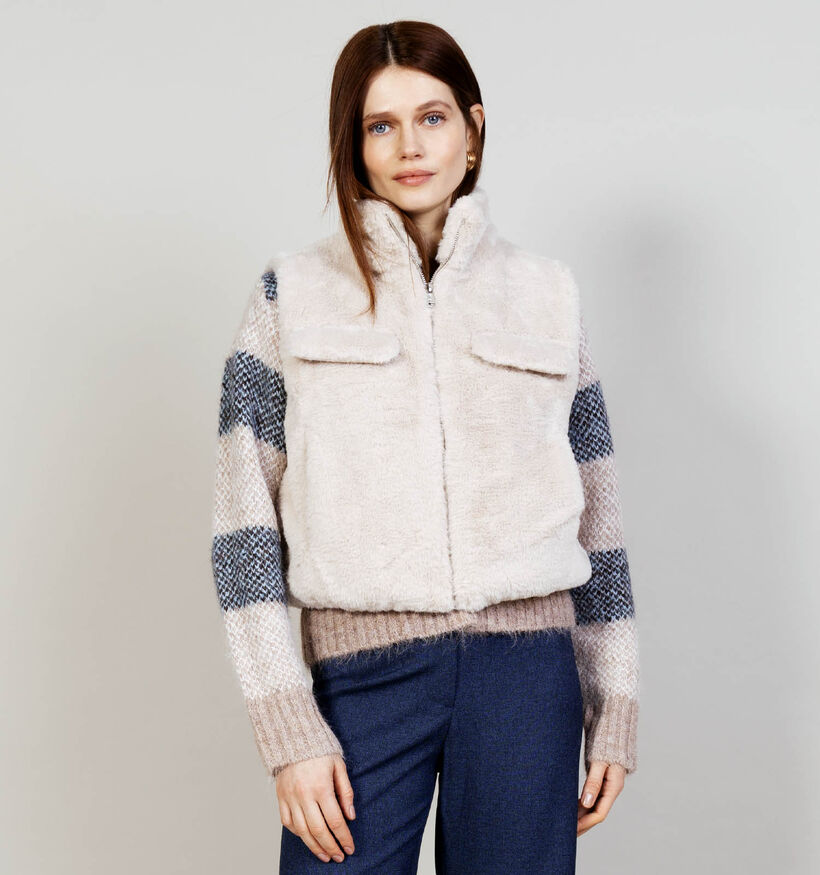 Mexx Faux Fur Bodywarmer en Beige pour femmes (375525)