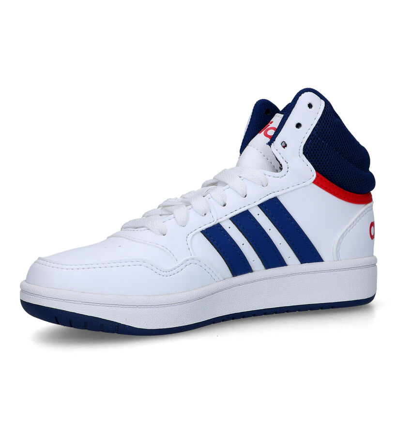 adidas Hoops mid 3.0 Witte Sneakers voor jongens, meisjes (324136)