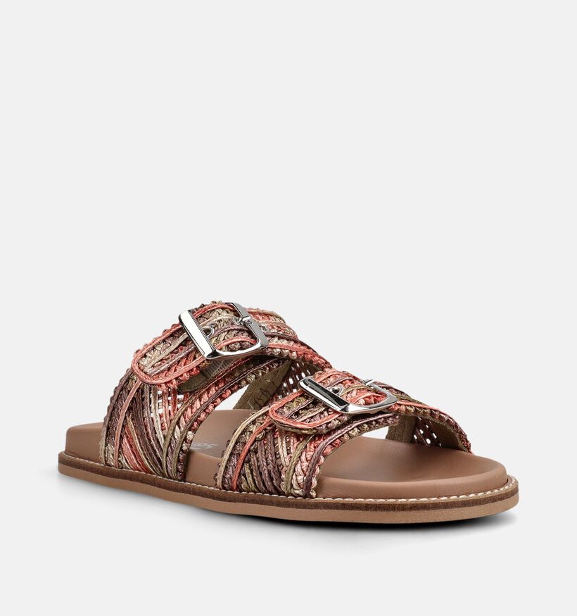 Softwaves Donkergroene/Roze Slippers voor dames (373384) - geschikt voor steunzolen