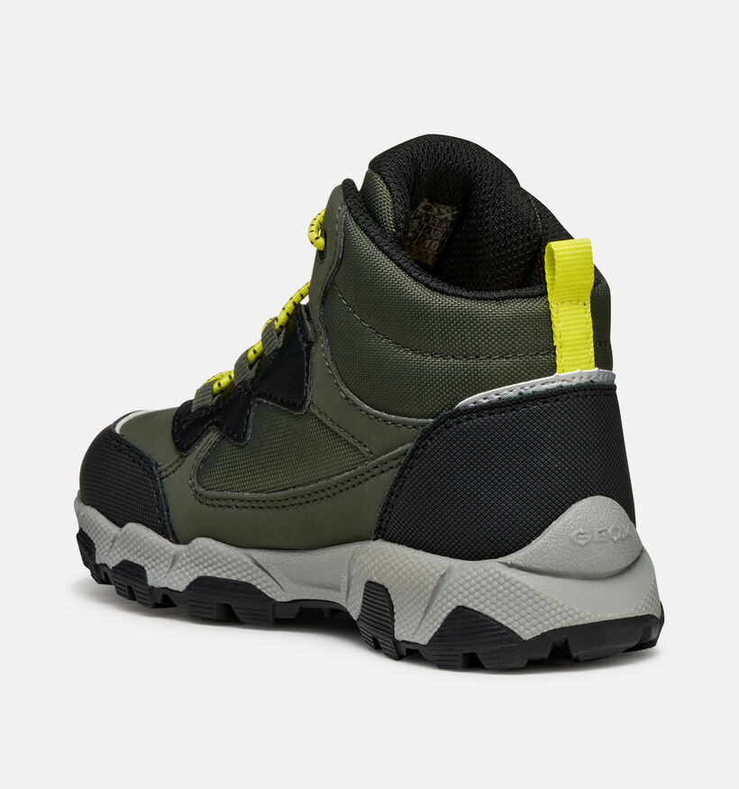 Geox Magnetar Boy Baskets montantes en Vert kaki pour gar&ccedil;ons (377749) - pour semelles orthop&eacute;diques