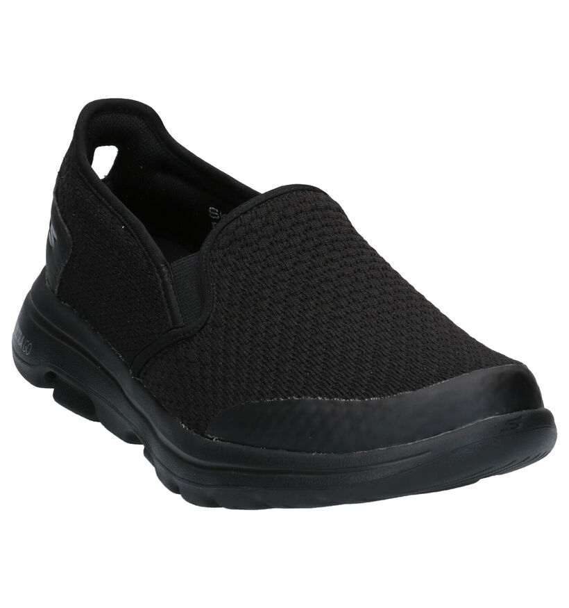 Skechers Go Walk Zwarte Slip-on Sneakers in kunstleer (277906)