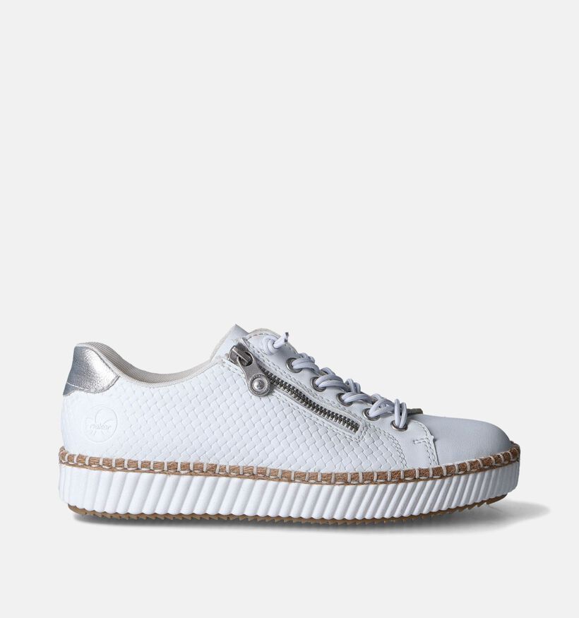 Rieker Witte Veterschoenen voor dames (351230) - geschikt voor steunzolen