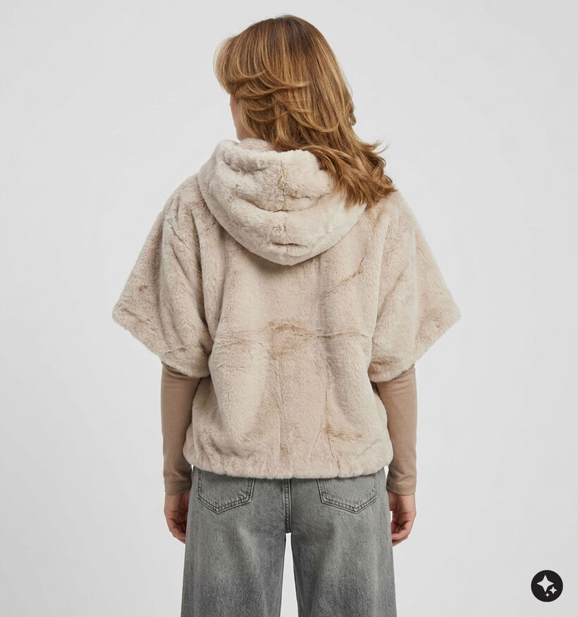 Laurent David Lichtbeige Fluffy Vest voor dames (382022)