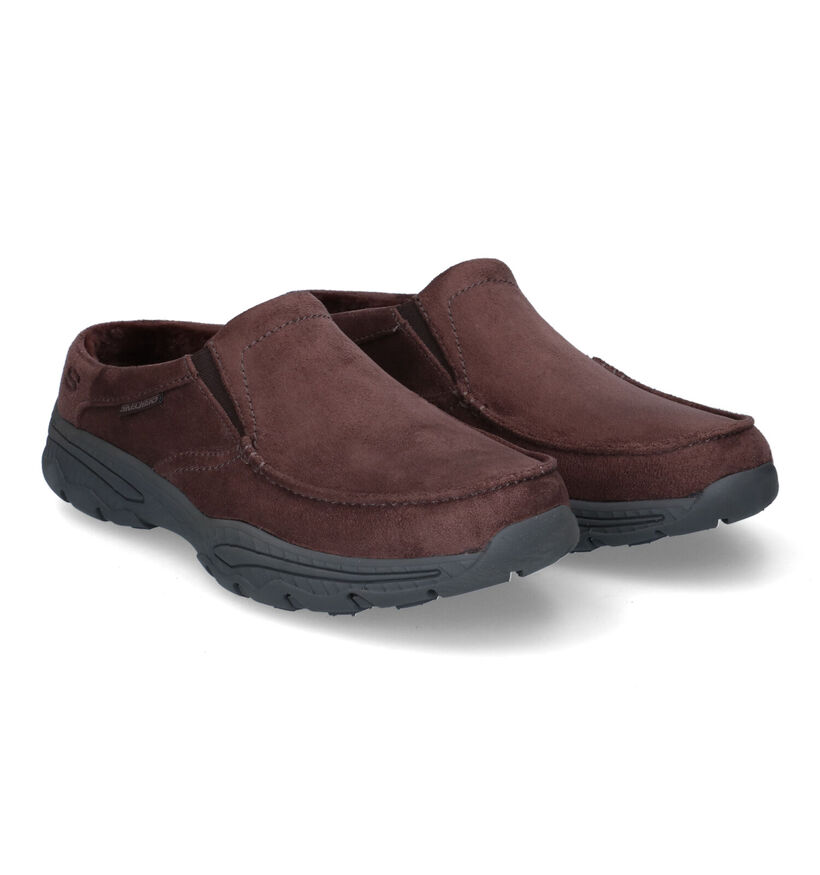 Skechers Relaxed Fit Pantoufles en Marron pour hommes (328388) - pour semelles orthopédiques