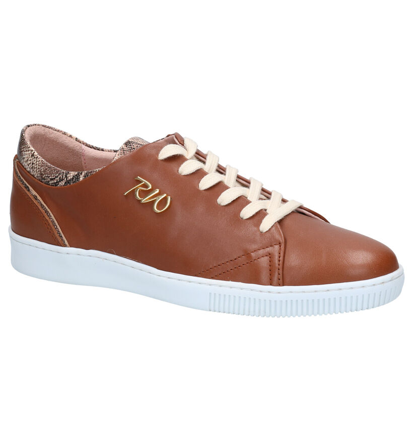 River Woods Ambra Chaussures à Lacets en Cognac en cuir (271157)