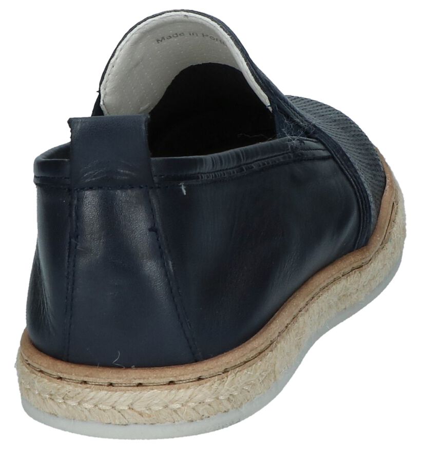 Borgo Sport Chaussures slip-on en Bleu foncé en cuir (209766)