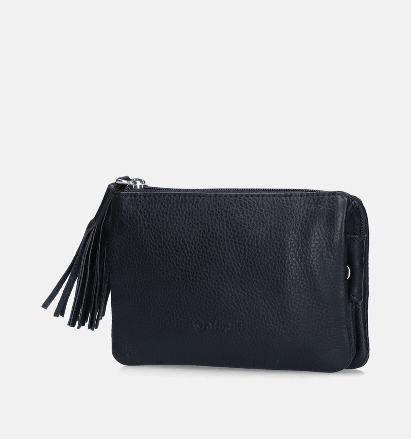 Euro-Leather Porte-monnaie zippé en Noir pour femmes (348795)