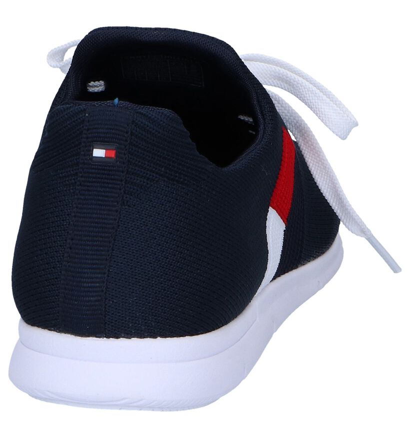 Donkerblauwe Slip-on Sneakers Tommy Hilfiger Knitted Flag in stof (252689)