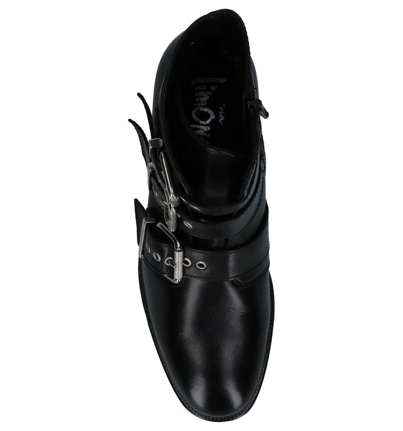 Zwarte Stoere Boots met Gesp/Rits Via Limone in leer (226208)