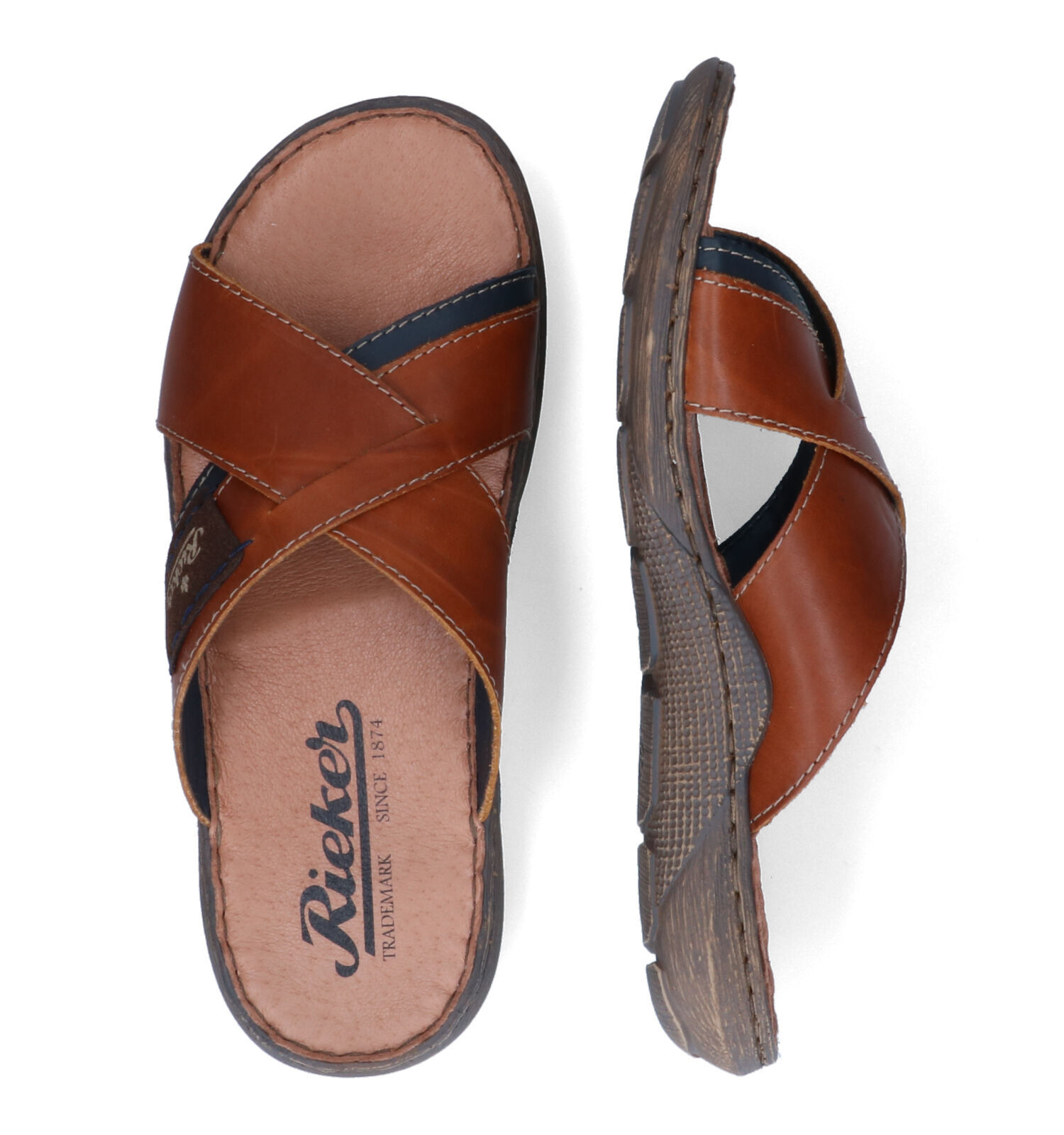 Rieker Cognac Slippers Heren Slippers Online op TORFS.BE