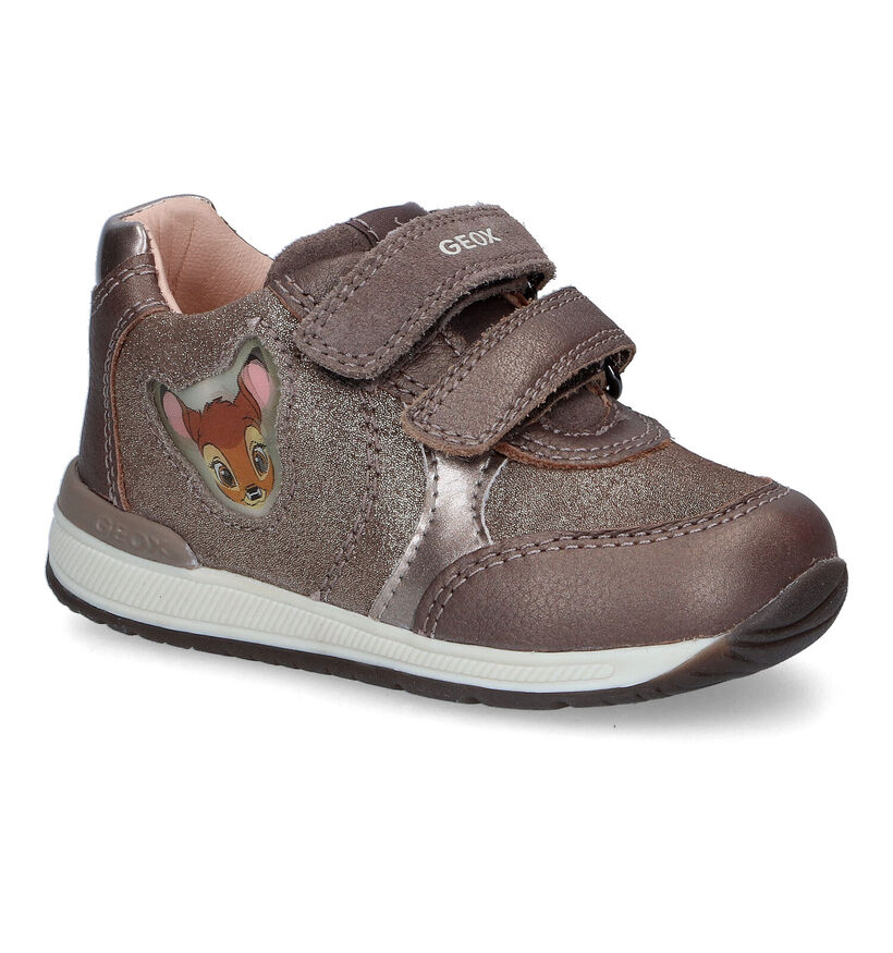 Geox Rishon Taupe Babysneakers Disney Bambi voor meisjes (313607) - geschikt voor steunzolen