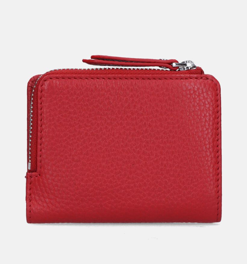 Euro-Leather Porte-monnaie zippé en Rouge pour femmes (343455)