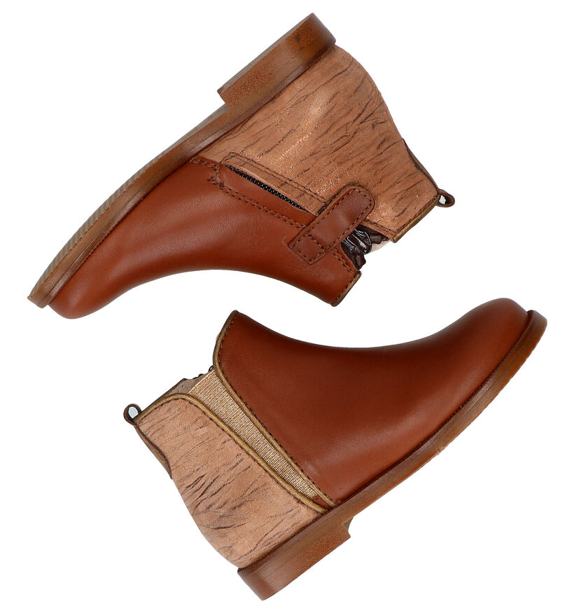 Beberlis Bottes basses en Cognac en cuir (281122)