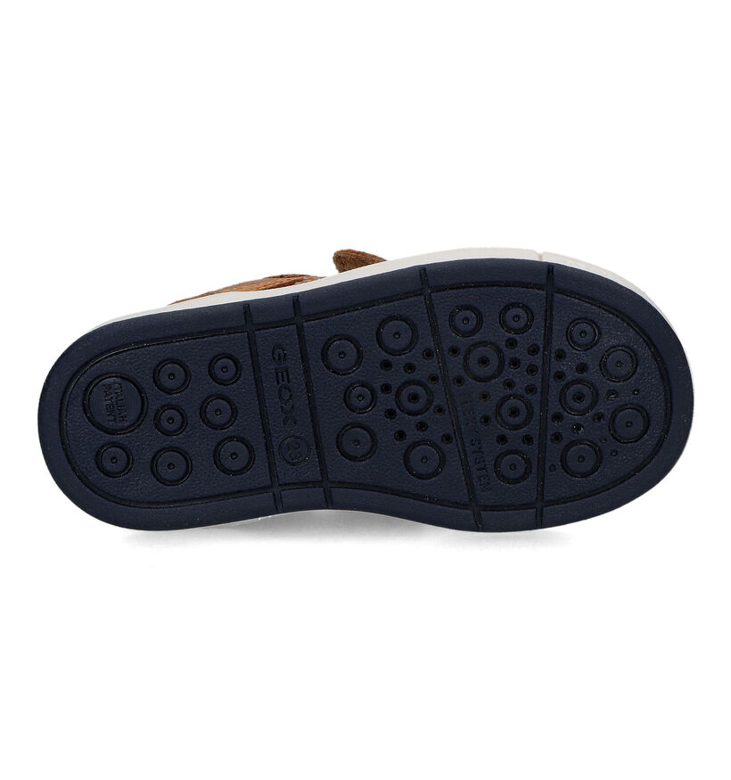 Geox Trottola Cognac Velcroschoenen in stof (320610)