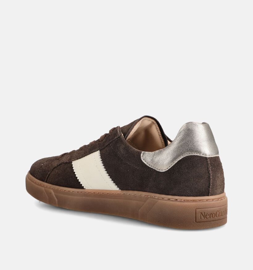 NeroGiardini Donkerbruine Sneakers voor dames (377870) - geschikt voor steunzolen